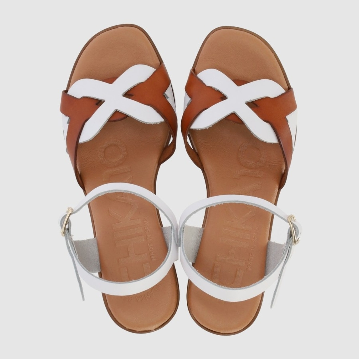 Sandalias de Piel - Multi-Blanco - Tacón: 5 cm