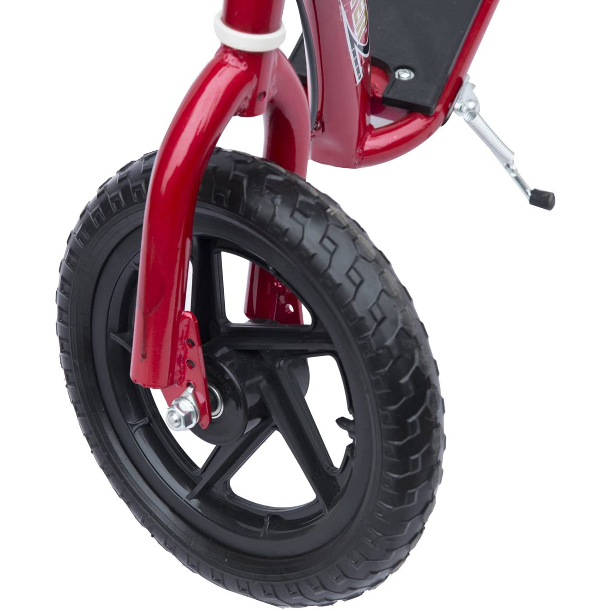 Trottinette patinette pneus 30 cm hauteur guidon réglable poignée frein et béquille acier rouge