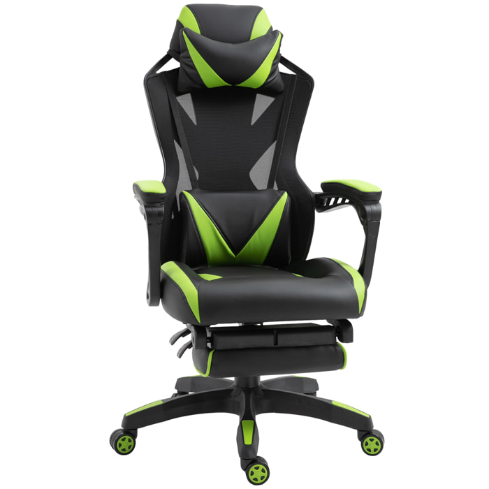 Silla Gaming para Oficina Respaldo Regulable Negro y Verde