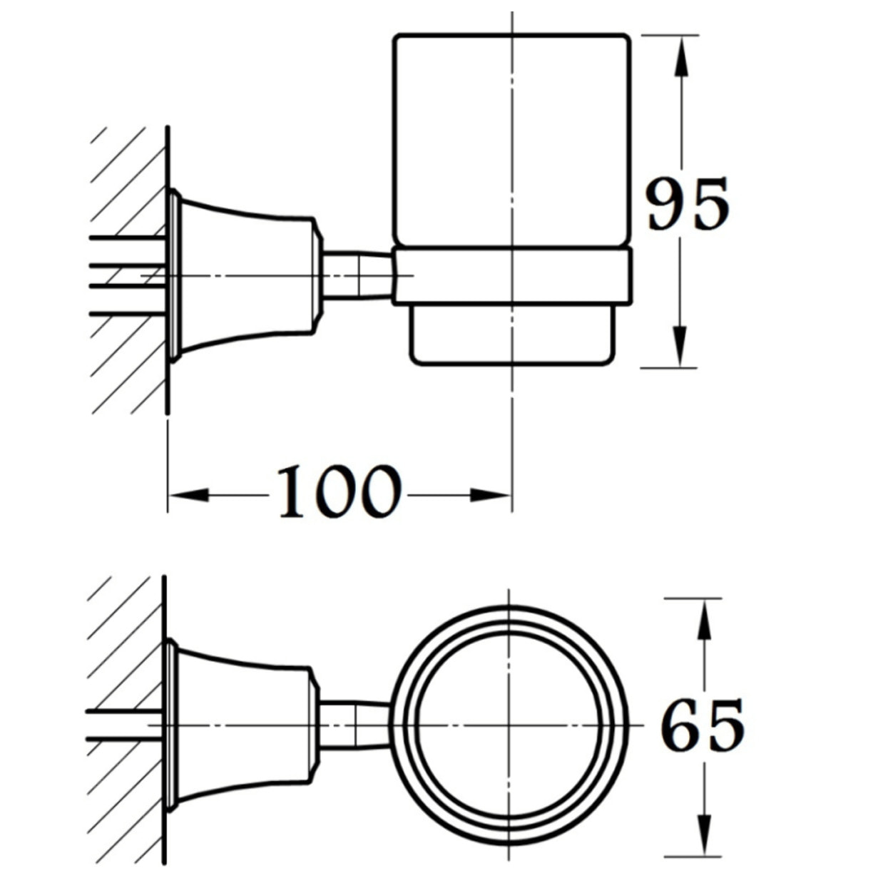 Porte verre mural PAINI Lady's Chromé