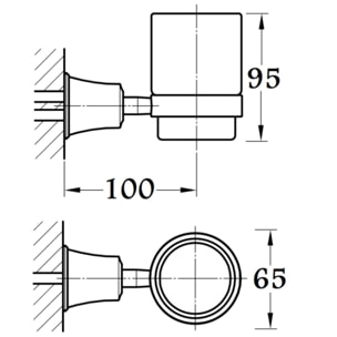 Porte verre mural PAINI Lady's Chromé