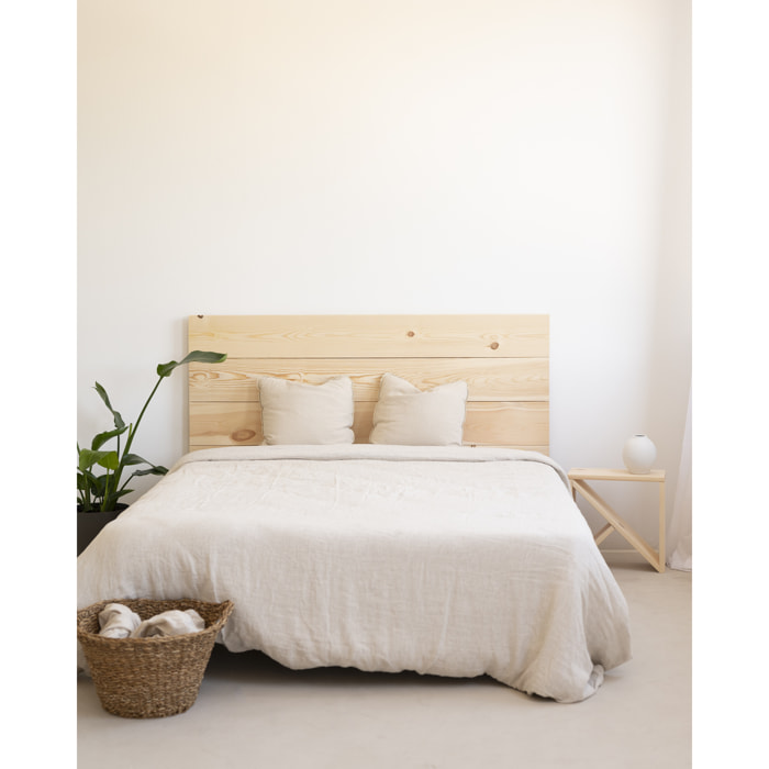 Pack de têtes de lit et de tables de chevet en bois massif ton naturel en différentes tailles