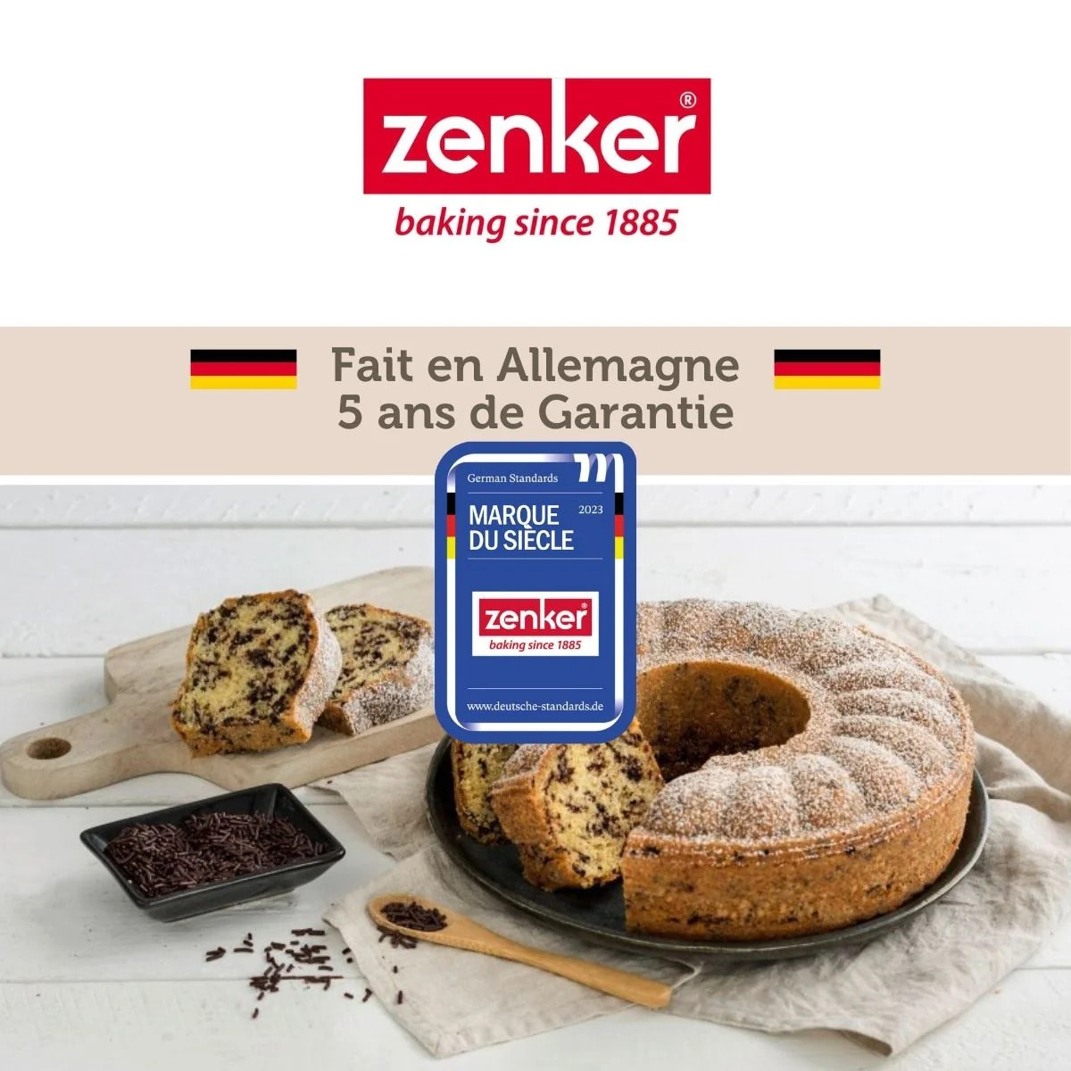 Ensemble de 2 Moules à manqué à charnière avec fond à savarin Zenker Black Metallic