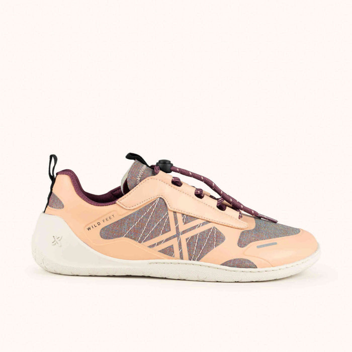 MUNICH FREESTEP 05 Zapatillas Wild Feet "Barefoot" color salmón y malva con puntera ancha