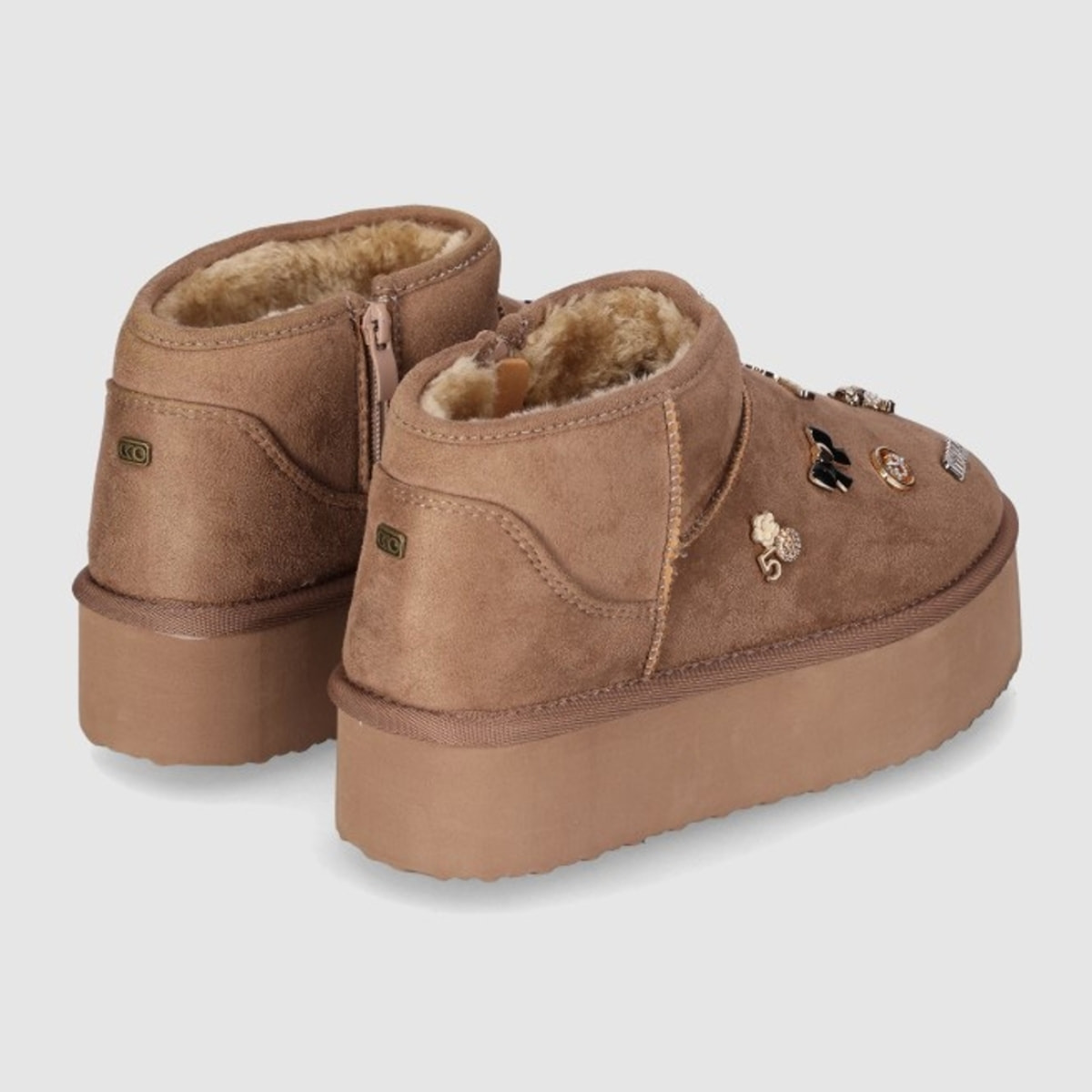 Botines de Tejido - Taupe - Tacón: 3 cm