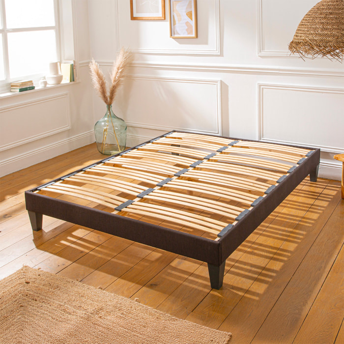 Sommier en Kit | 2 Places | Tissu Gris Anthracite