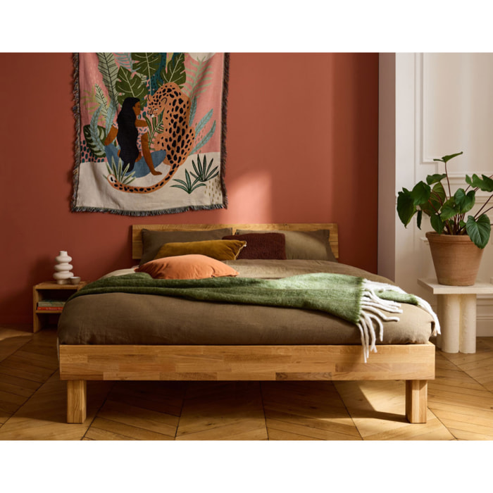 Bonnie - cadre de lit - 140x200 cm - chêne massif - Bois