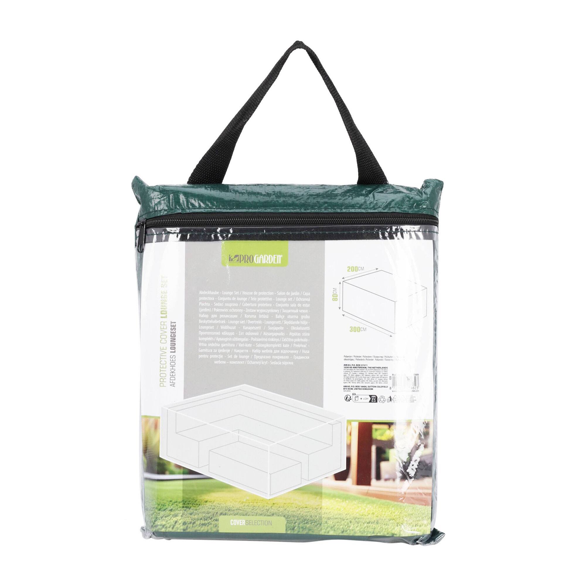 Funda para loungeset 300x200x80cm color verde oscuro, 100gsm, con cremallera