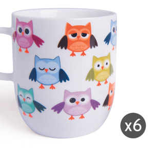Set de 6 Mugs Excelsa – Gufo, New Bone China Multicolore