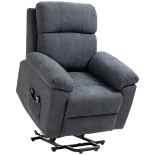 Fauteuil de massage fauteuil releveur électrique inclinaison réglable repose-pied ajustable tissu gris