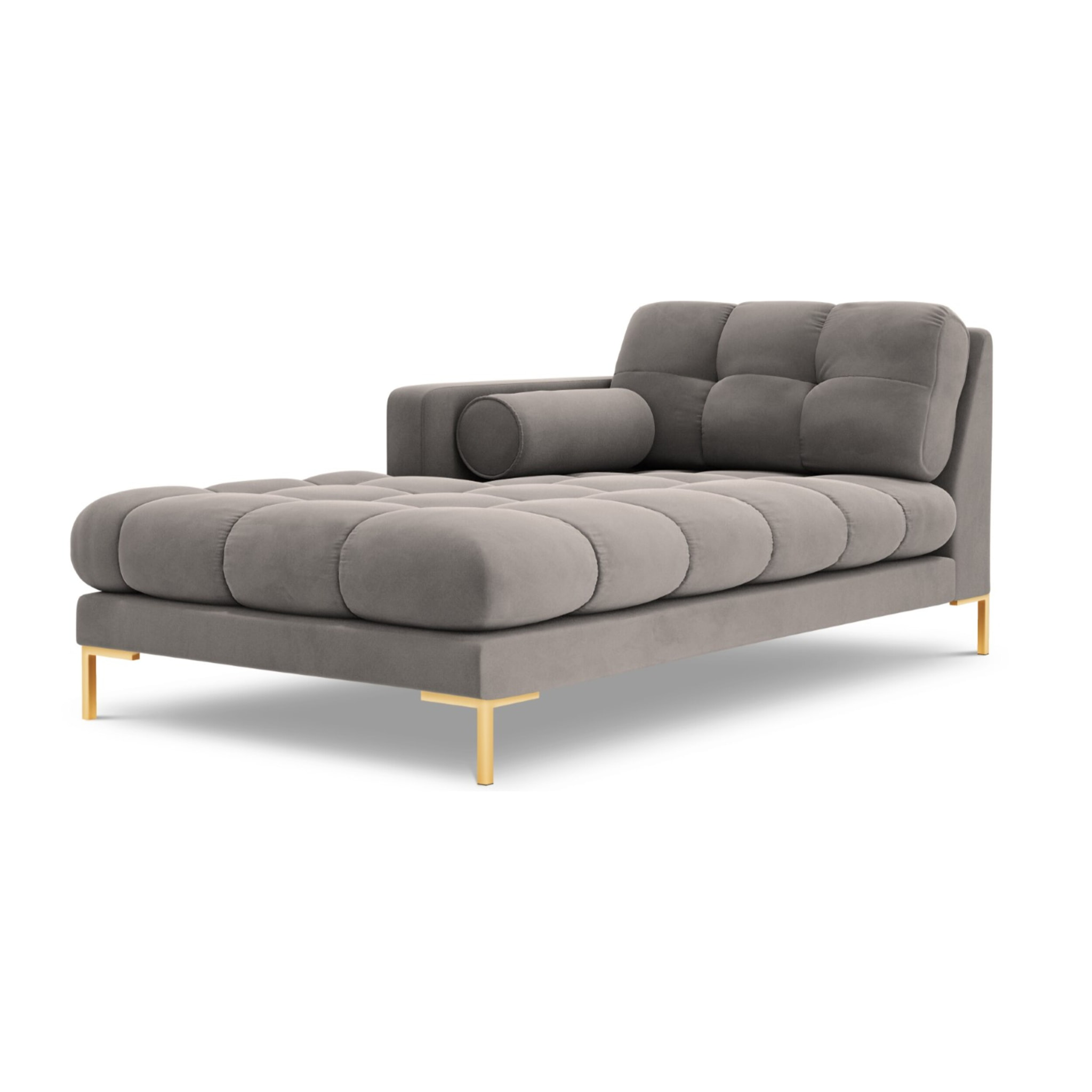 Méridienne gauche "Bali" en velours gris clair