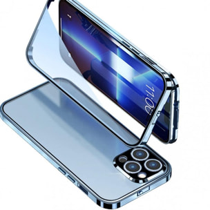 Coque 360 intégrale aimanté bleu alpin et transparente Compatible avec les téléphones de la marque Apple iPhone 13 Pro