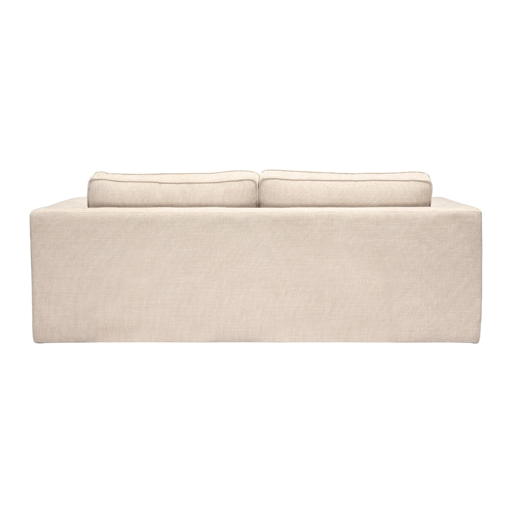 Canapé design en tissu effet velours texturé beige 3 places GRAMMY