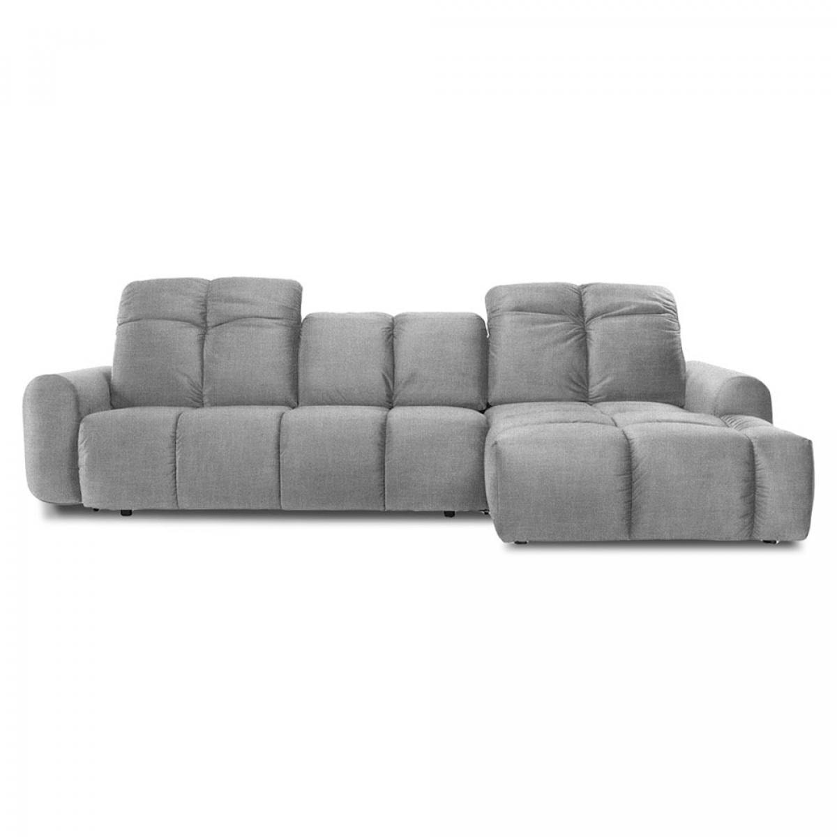 Canapé Tissu Convertible Angle droit Gris clair Anacapri - 3 Places