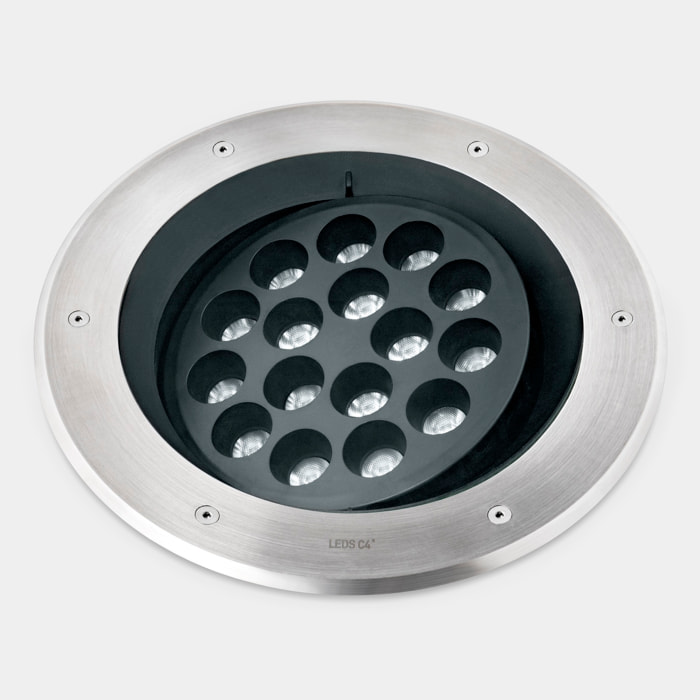 Ledsc4 - Empotrable de suelo Gea Power LED Pro Ø300mm Efficiency Aluminio, Vidrio templado Acero inoxidable AISI 316, Transparente