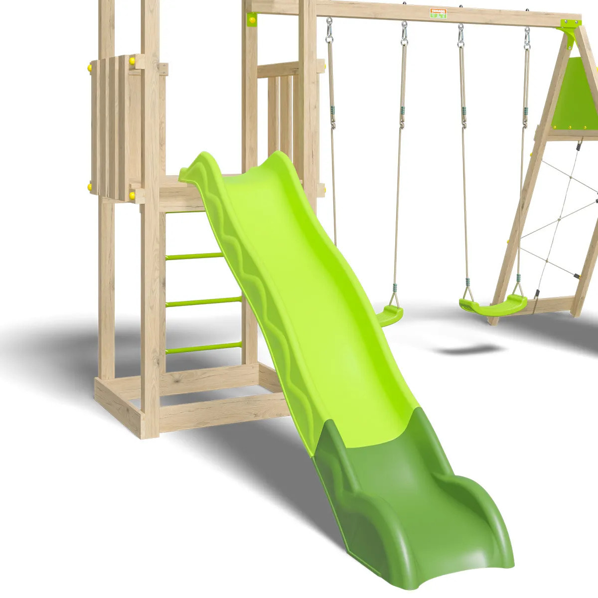 Aire de jeux bois 2,20 m OLYMPIA XPERIENCE vert - 9 enfants