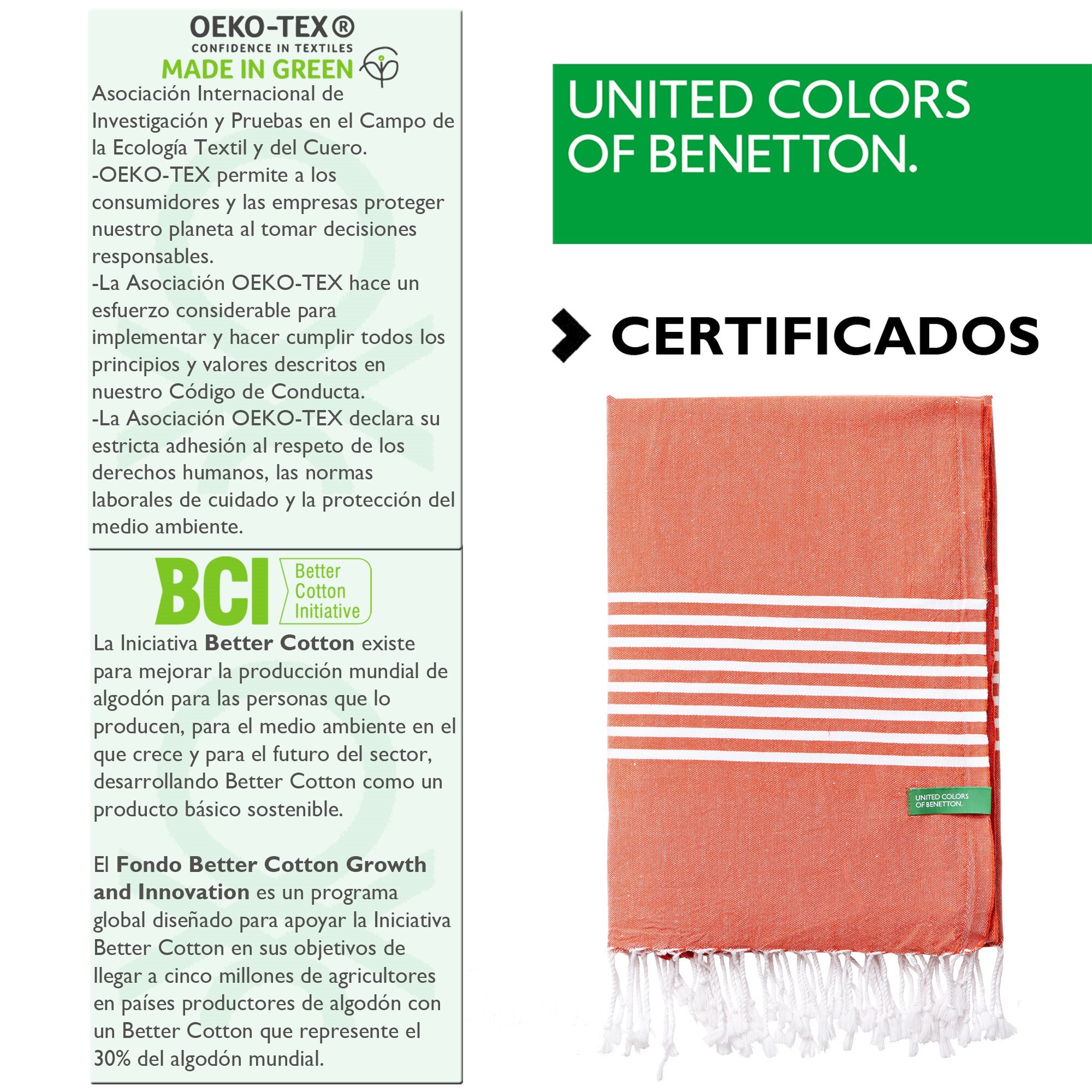 SET 2 TOALLAS BENETTON HAMMAN 80X165CM 170GSM 100%ALGODON ROJO  BENETTON