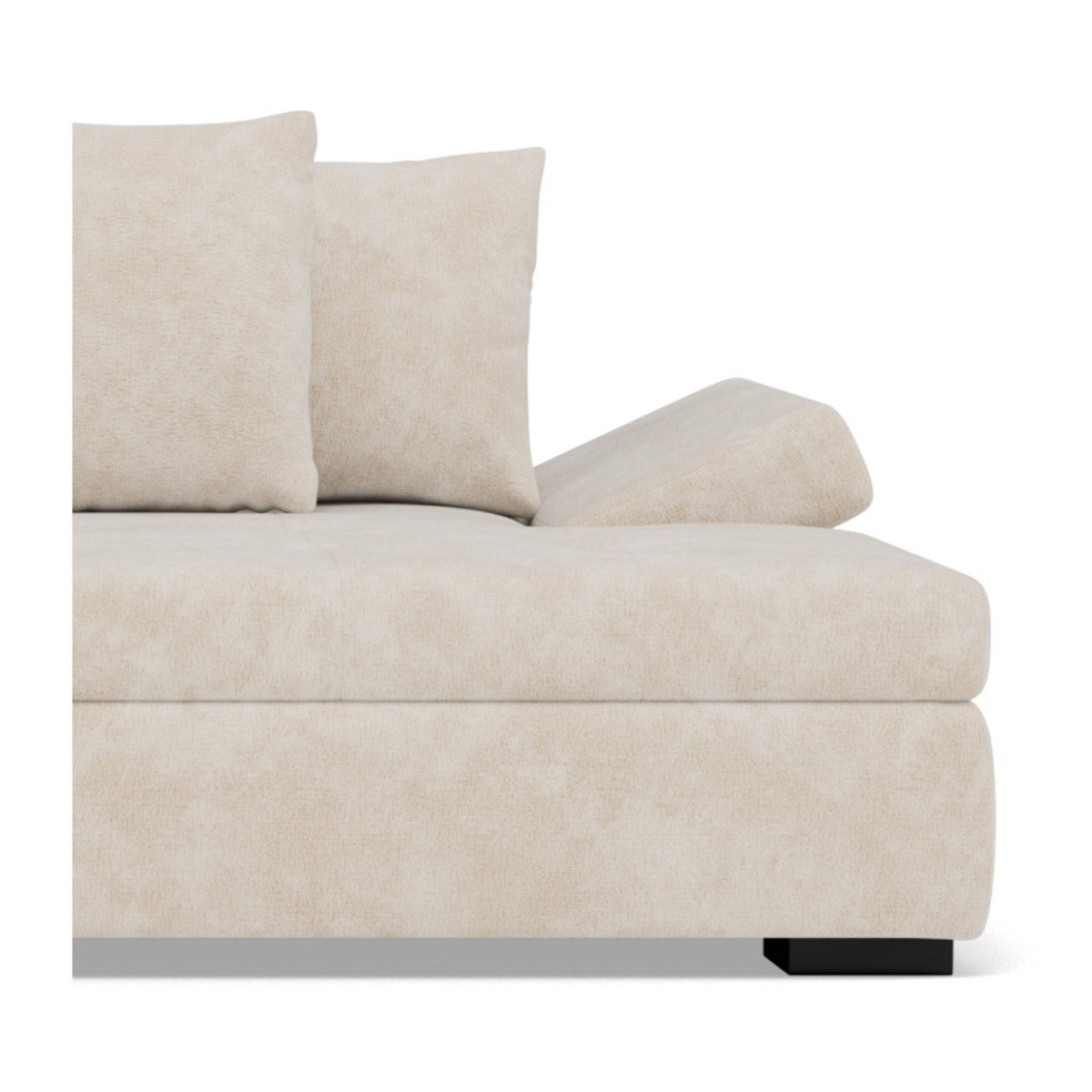 Vermont - canapé droit 4 places avec double méridienne - assise profonde - en velours texturé - Beige