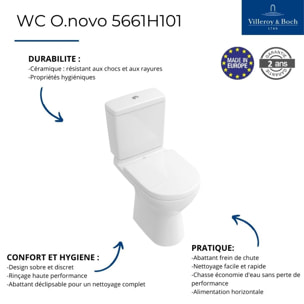 WC à poser O.novo avec abattant frein de chute déclipsable + nettoyant Briochin