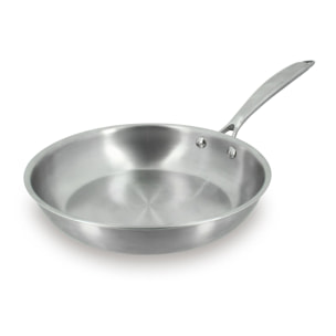 Poêle en acier inoxydable 24cm - fait en France - tous feux TRIPLY
