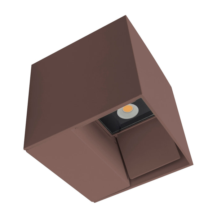 Forlight Rex aplique cuadrado con luz blanco cálido 3000K en color marrón