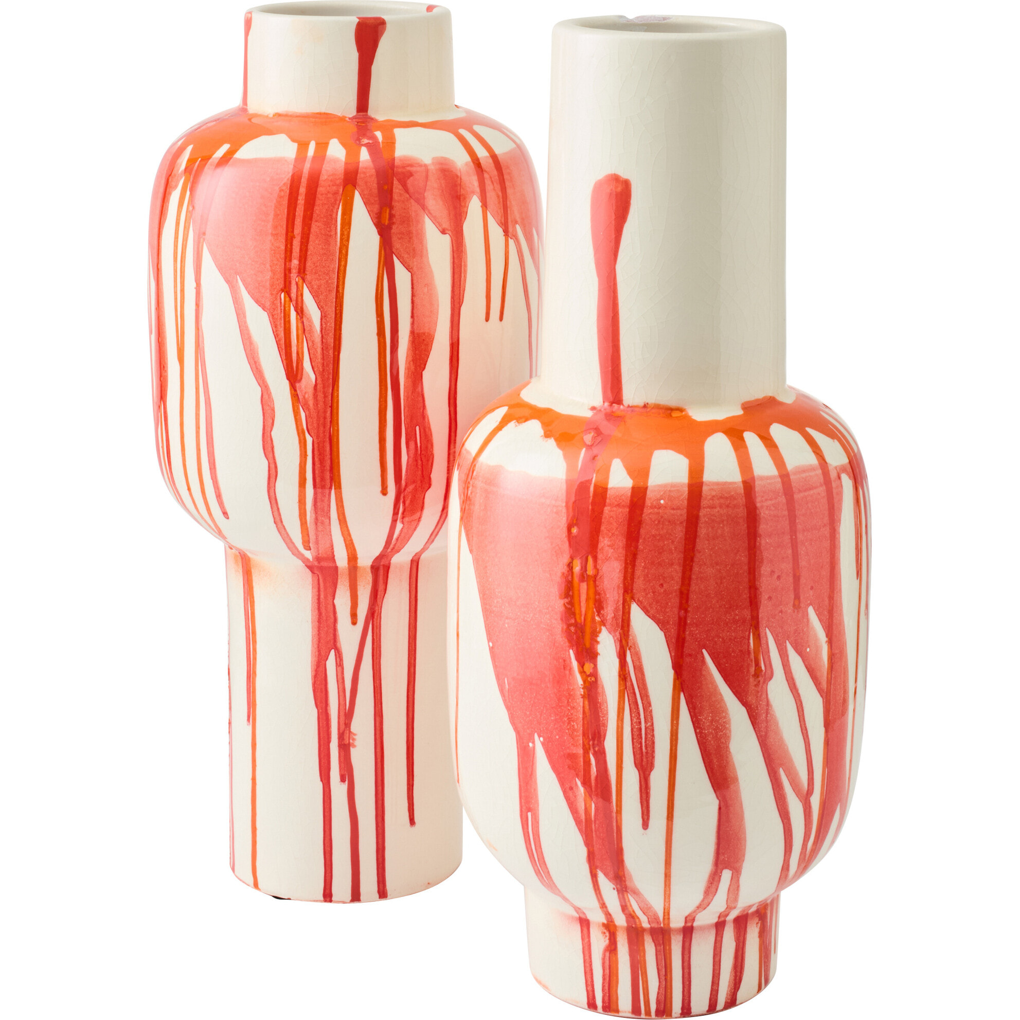 J-Line Vase Ligné - céramique - blanc/orange