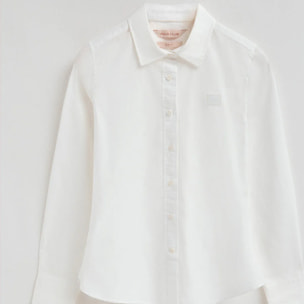 Camisa blanca de corte slim con logo Polo Club