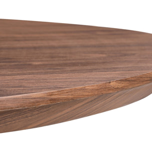 Tavolo tondo 140 cm con top effetto noce e gambe nere - Exten
