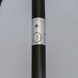 Sombrilla de Jardín Ø250x240 cm con Manivela Parasol Exterior con Mecanismo de Inclinación y Poste Desmontable de Metal para Terraza Piscina Patio Gris Claro