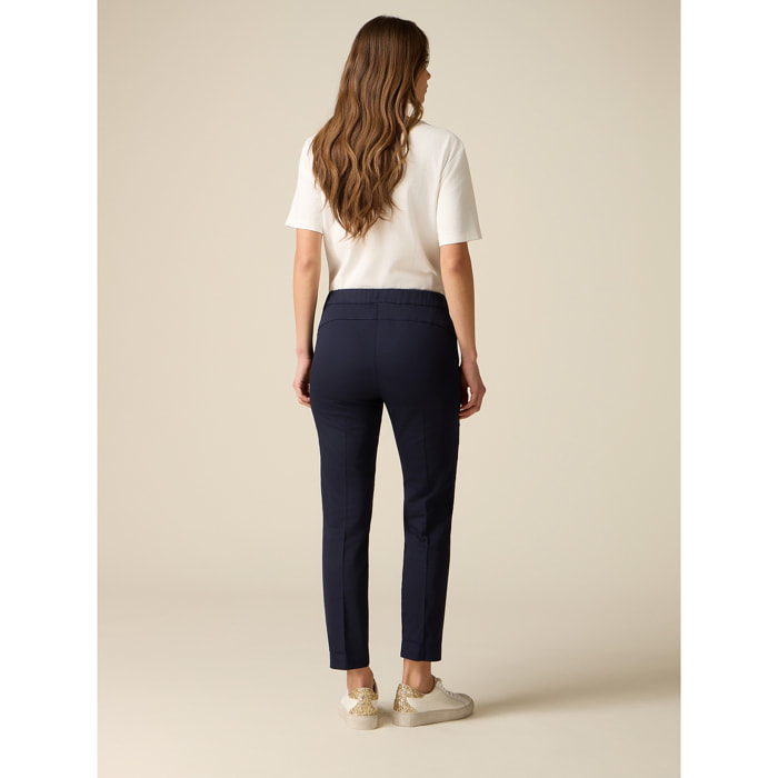 Oltre - Chinos en gabardina mezcla de algodón - Azul