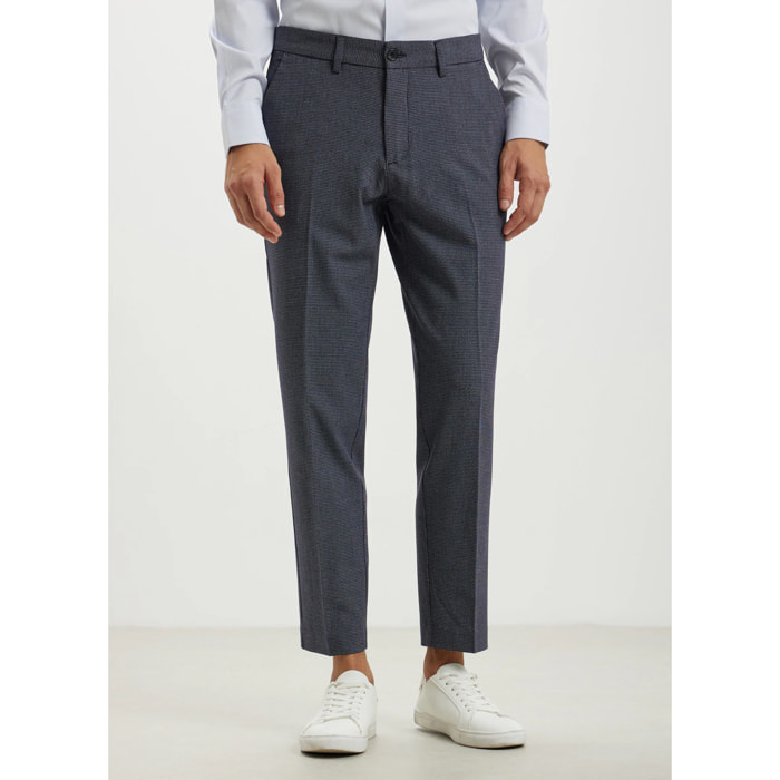 Pantalone chino in pied de poule