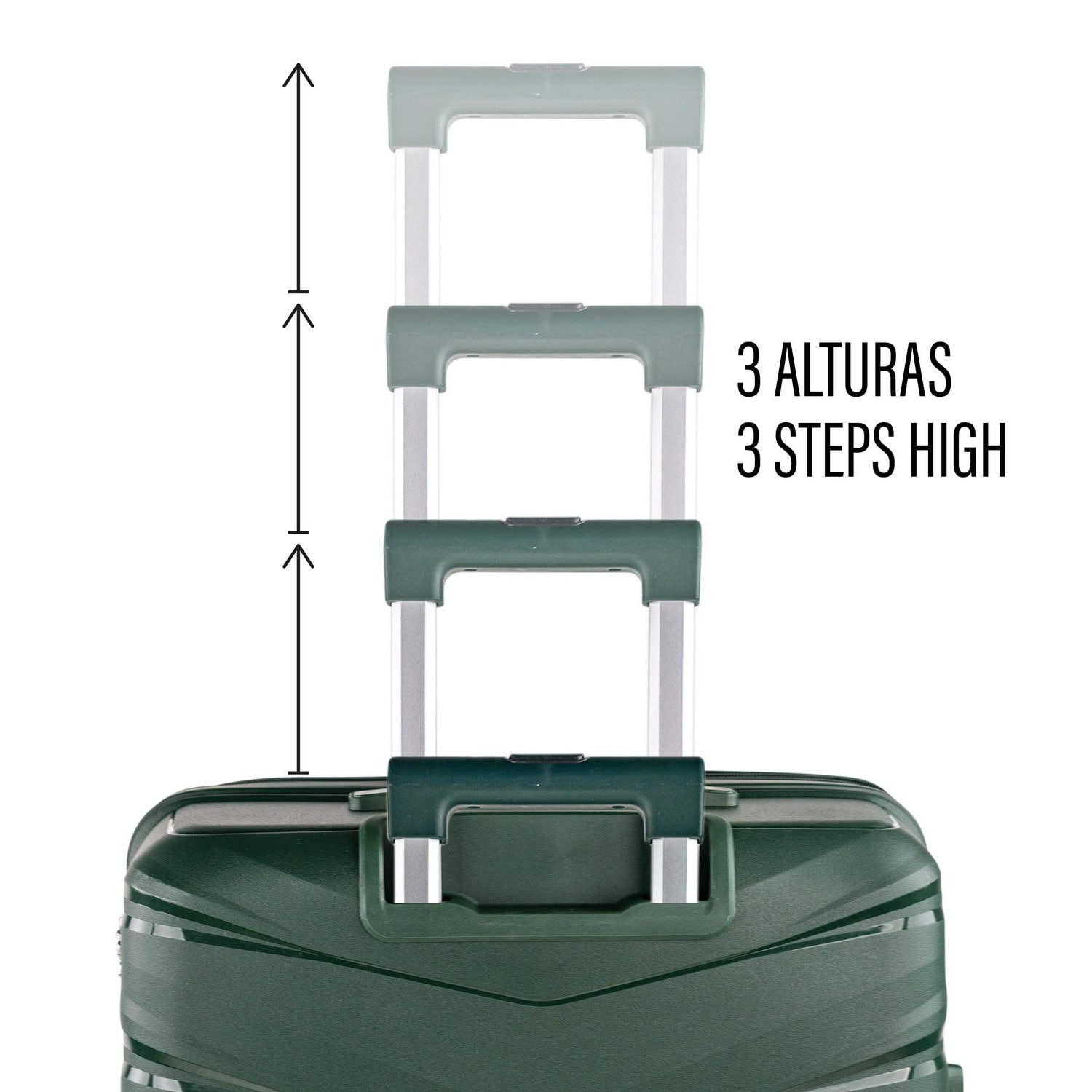 Juego De Maletas Rígidas Pp Jaslen Varese Verde