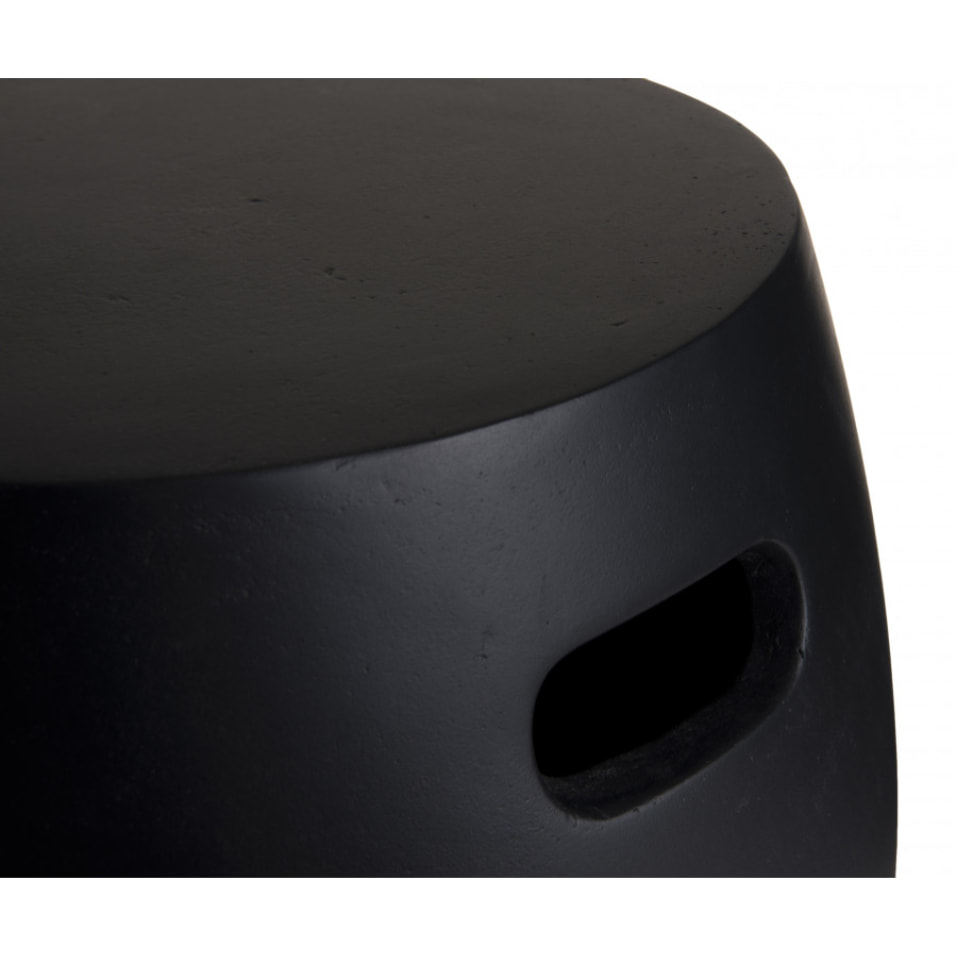 HANS - Table d'appoint de jardin ronde béton 43x43 cm noir