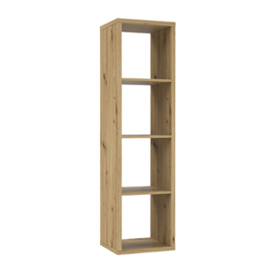 Etagère colonne 4 casiers décor en bois H.142 cm - MAURO