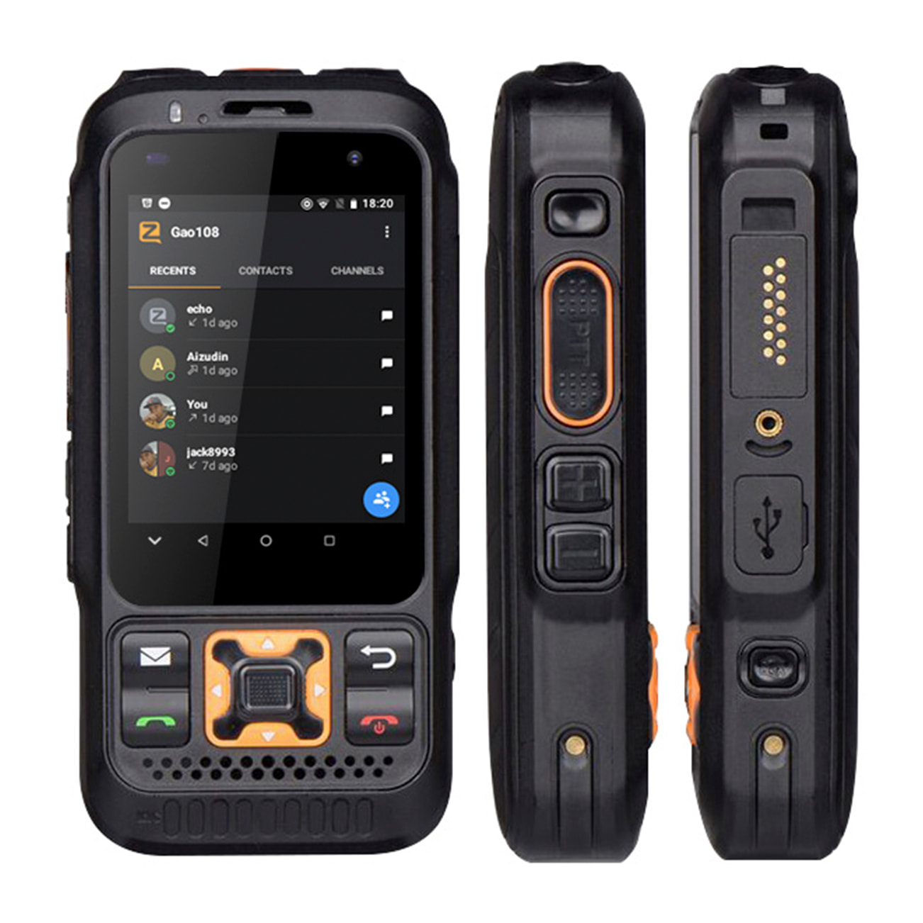 DAM Smartphone  Rugerizado F30S 4G, Android 8.1 Oreo, 1GB RAM + 8GB. Pantalla 2,8''. 13mpx + 5mpx. GPS. Con Zello Walkie Talkie.Altavoz 2W. Antena amplificadora. 6,4x2,3x13 Cm. Color: Negro