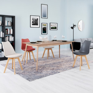 Chaises Nordia pieds bois de hêtre - Mix color - beige, terracotta, gris foncé
