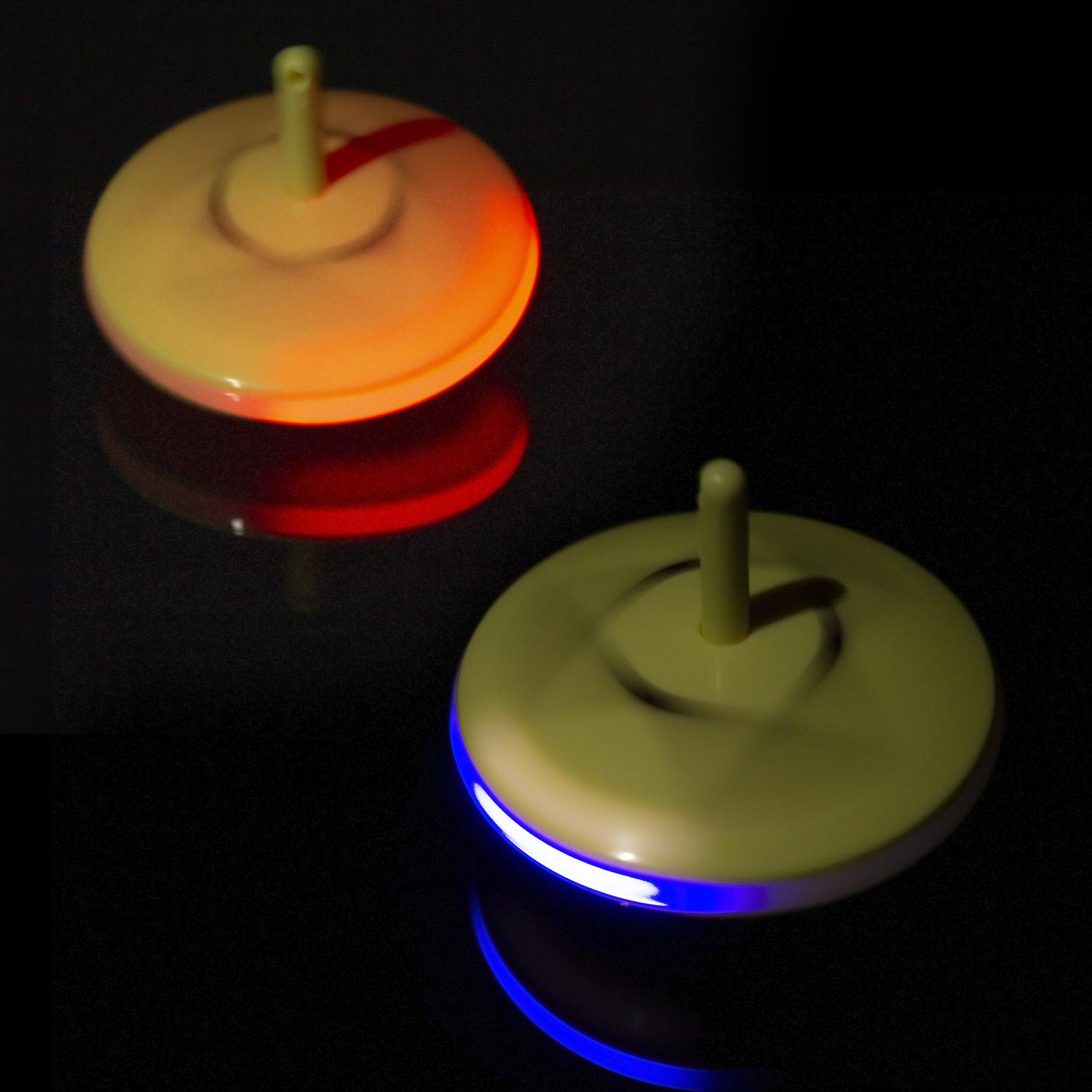 DAM Spinning Speed Twirl Top Squid con luces led. Diseño galleta con Estrella. 6x6x4,5 Cm. Color: Beige