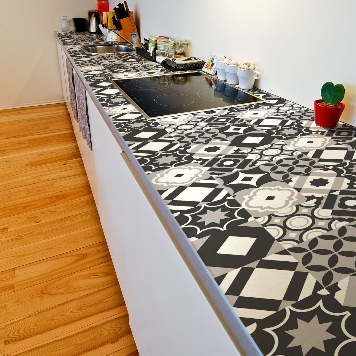 Stickers muraux - Sticker Mural Carrelage adhésif Cuisine Salle de Bain - 60 STICKERS CARRELAGES MEUBLE SANCHES