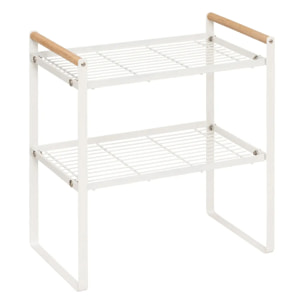 Etagère 2 niveaux Balm blanc L33cm