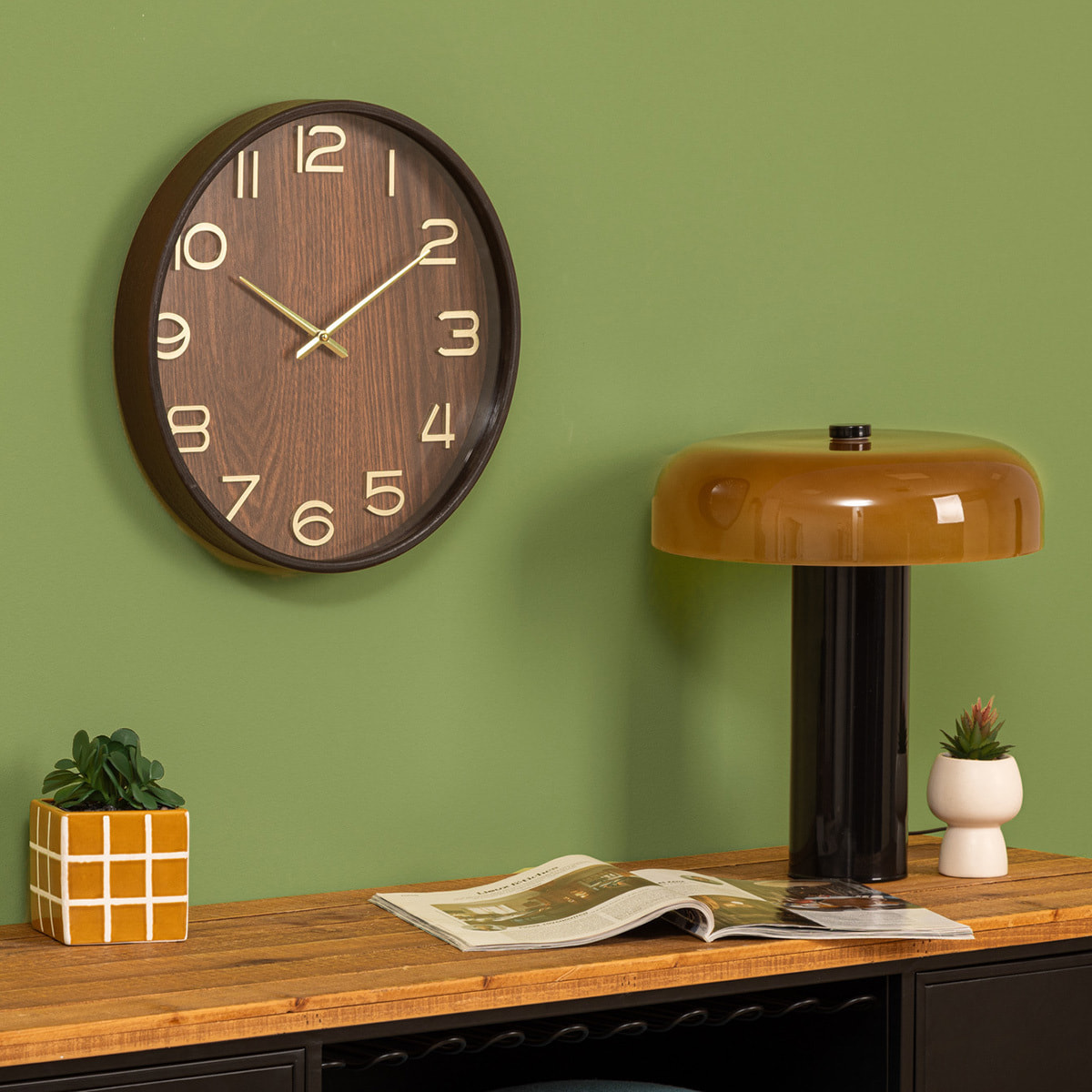 Horloge Ivana bois D38cm