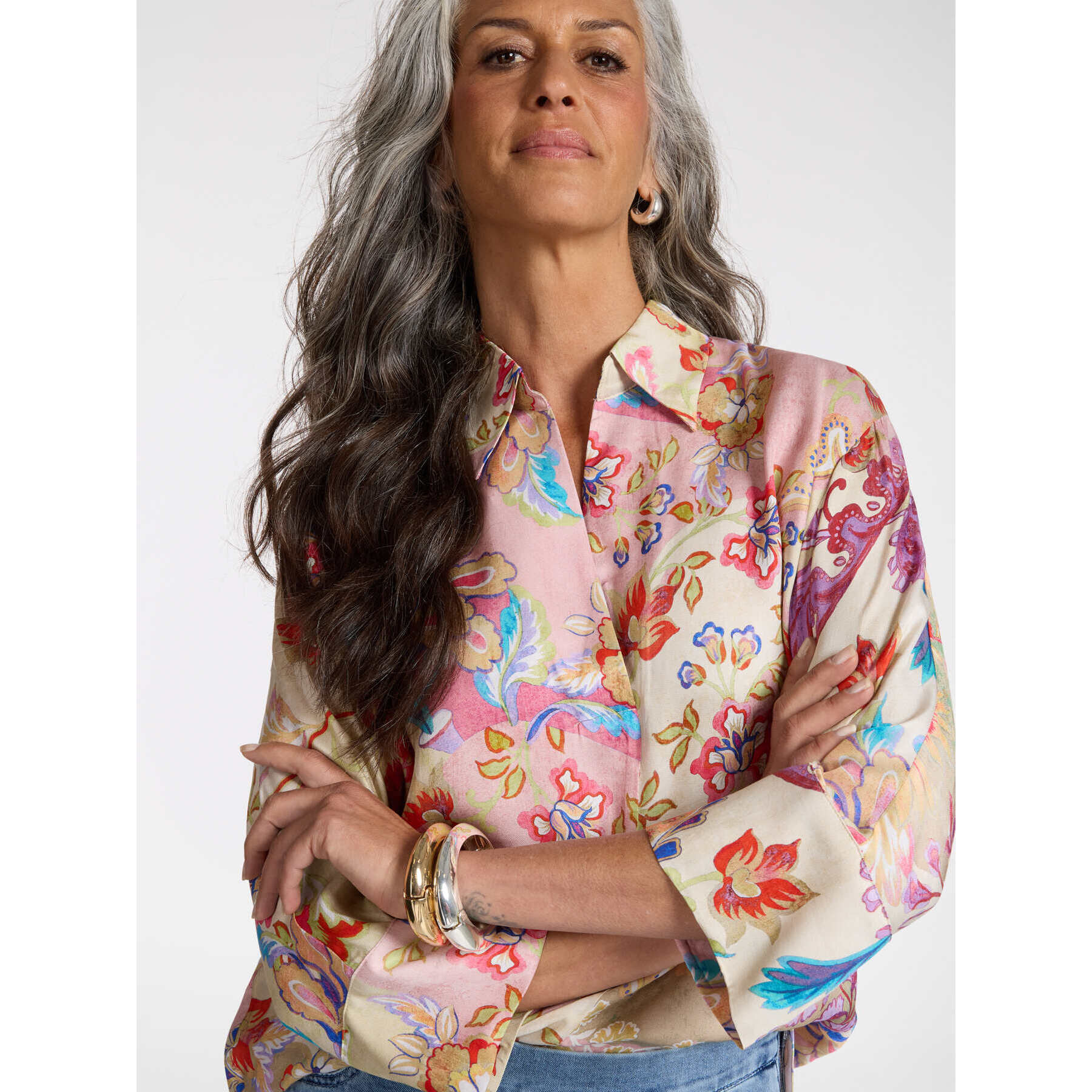 Elena Mirò - Camisa de viscosa estampada - Rojo