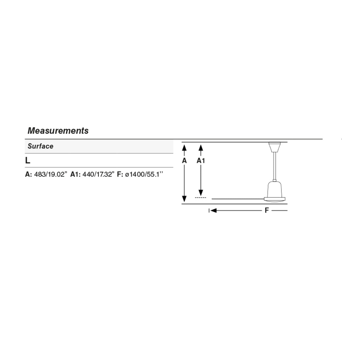 INDUS L Ventilador de techo blanco