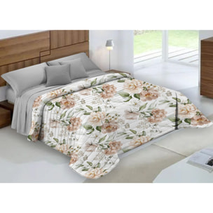 Quilt Trapuntino Piumino Estivo 100gr/mq Microfibra Disegno Rosa Beige D14