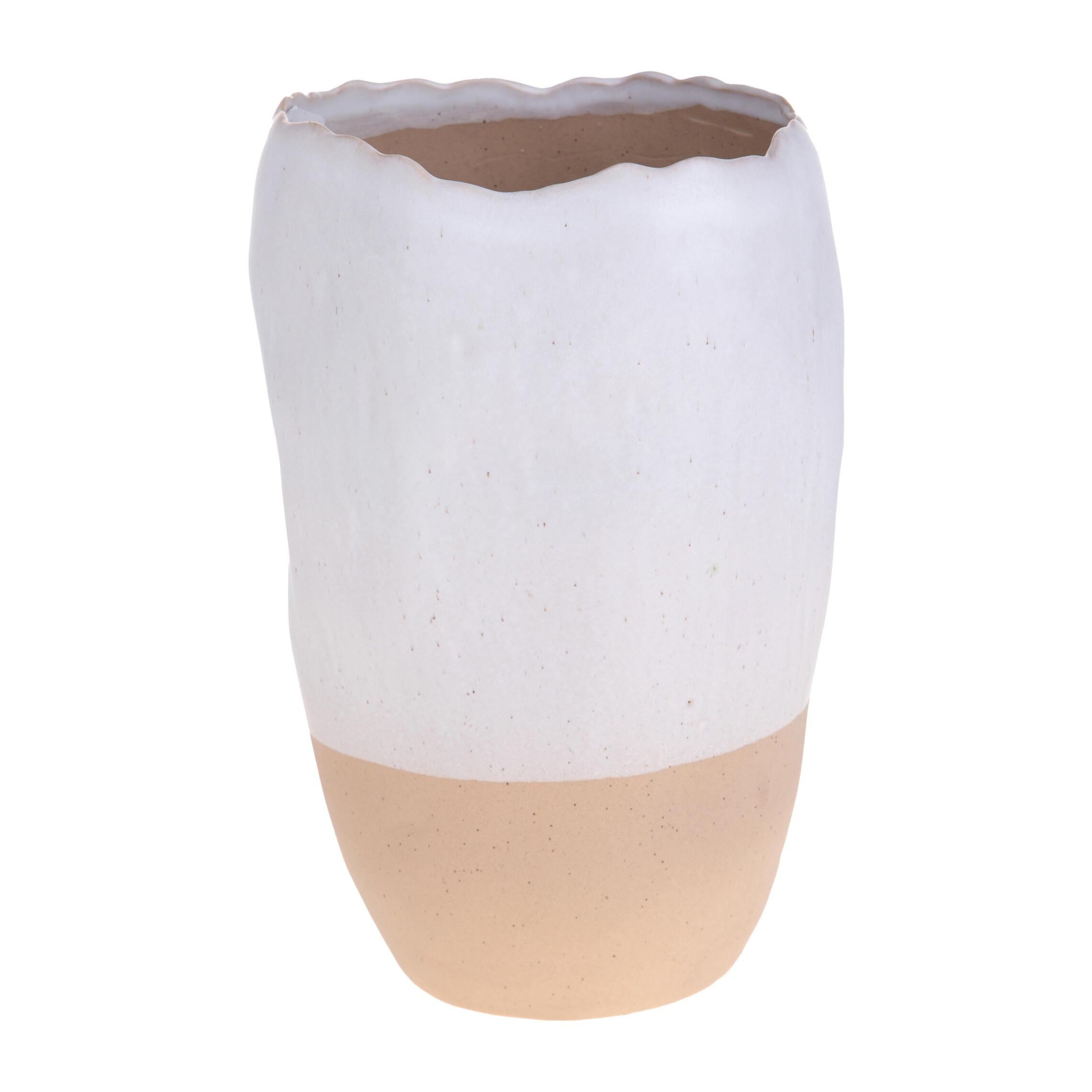 Vaso Bicolore - Pezzi 1 - Colore: Beige Bicolore - 17xH26,5x17cm - Bianchi Dino -