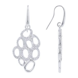 Orecchini a Lampadario con Pavé di Cubic Zirconia in Argento 925