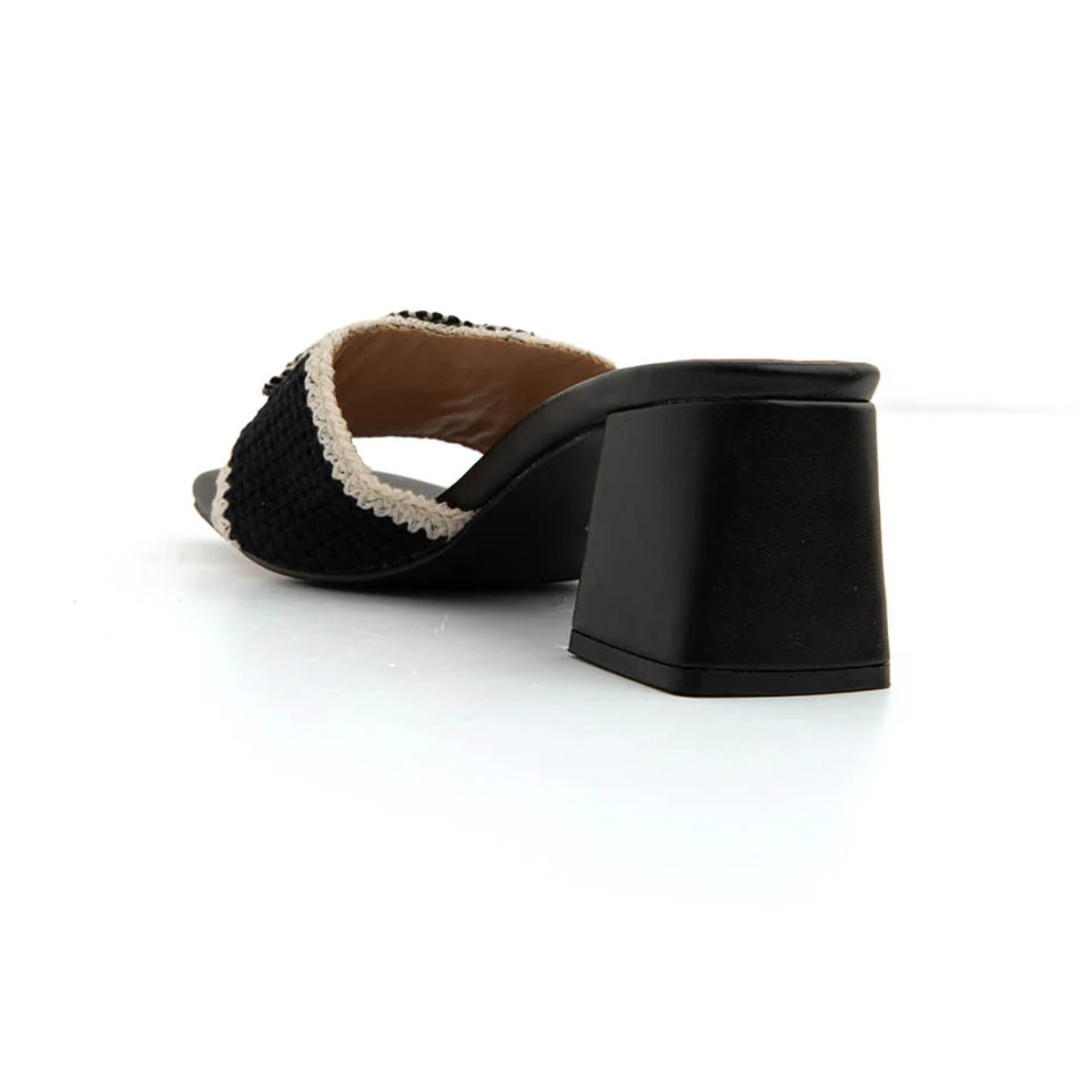 Sabot boho con fascia a uncinetto - NERO