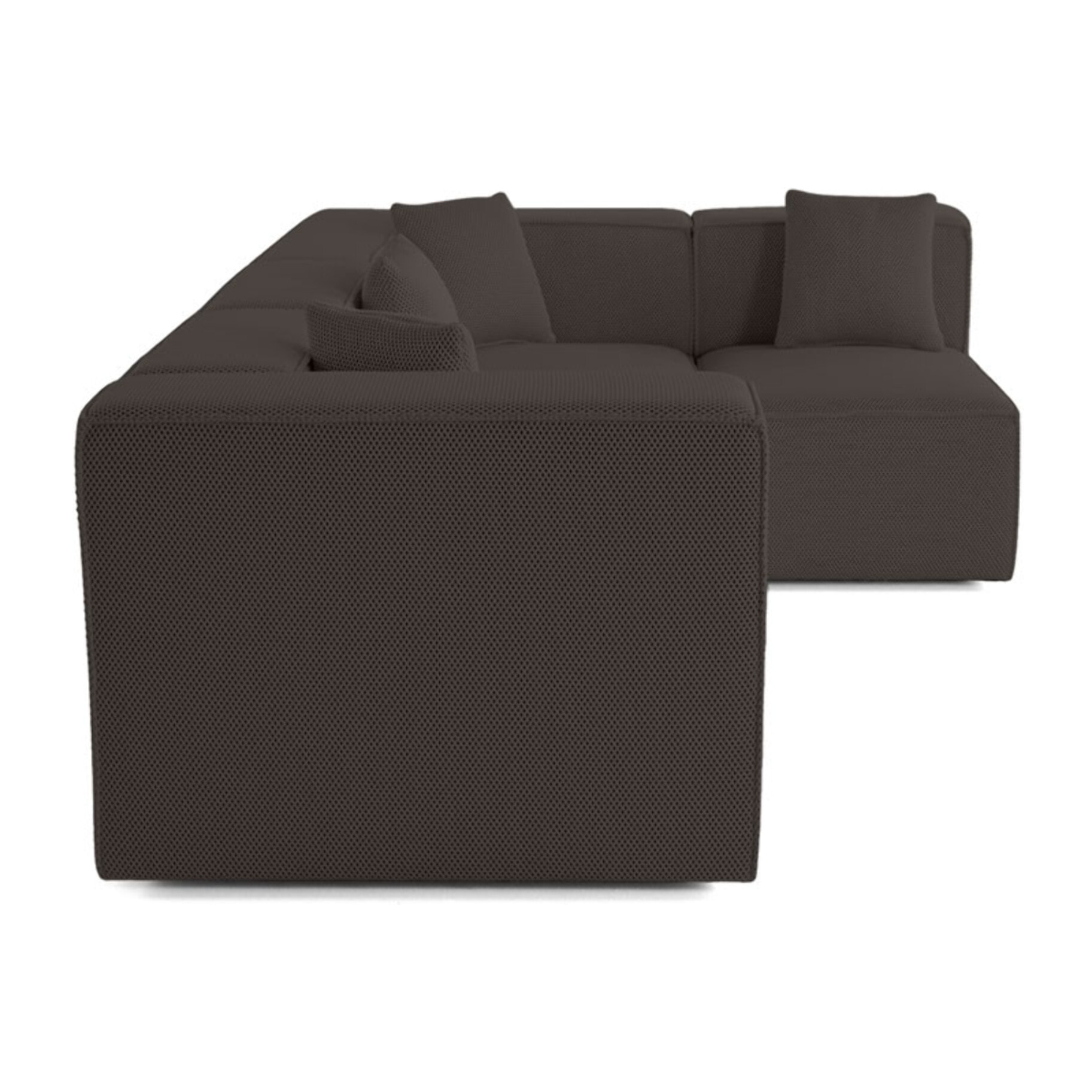 Arty - canapé modulable d'angle droit 5 places - en tissu mailles 3D - Gris foncé