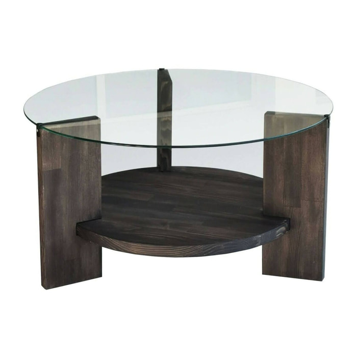 Tavolino da salotto Felino, Tavolo basso da caffè, Portariviste per divano, Ripiano da soggiorno, 75x75h40 cm, Antracite