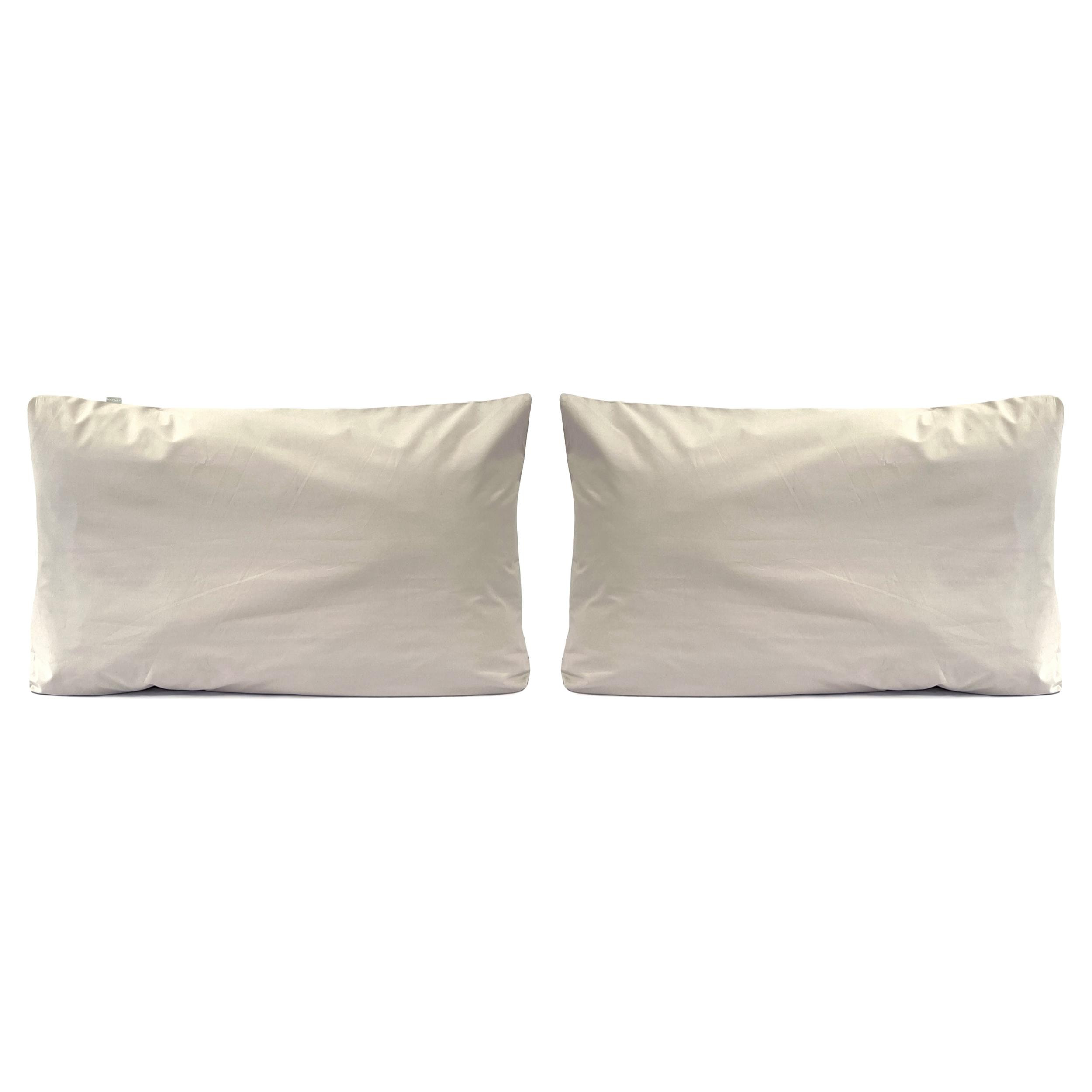 2 Fundas de almohada 100% percal de algodón orgánico LISO 50x75 cm - arena