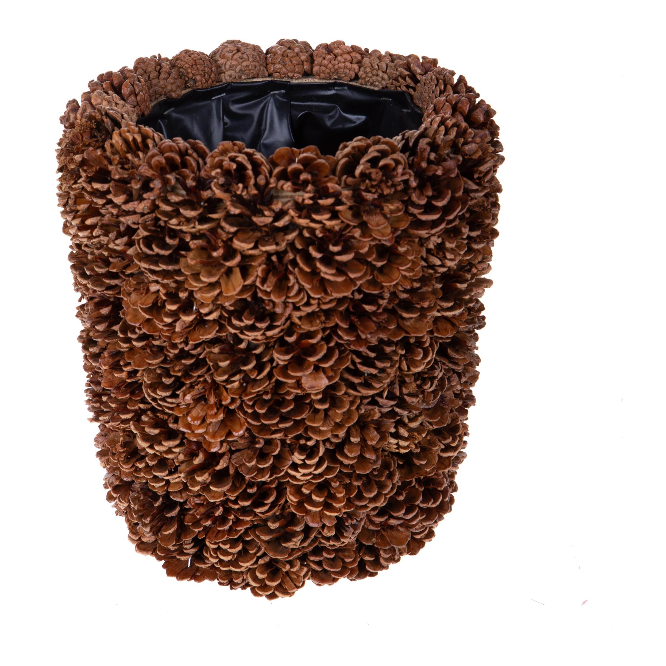 Cachepot con Pigne - Pezzi 1 - 27xH30x27cm - Bianchi Dino SpA